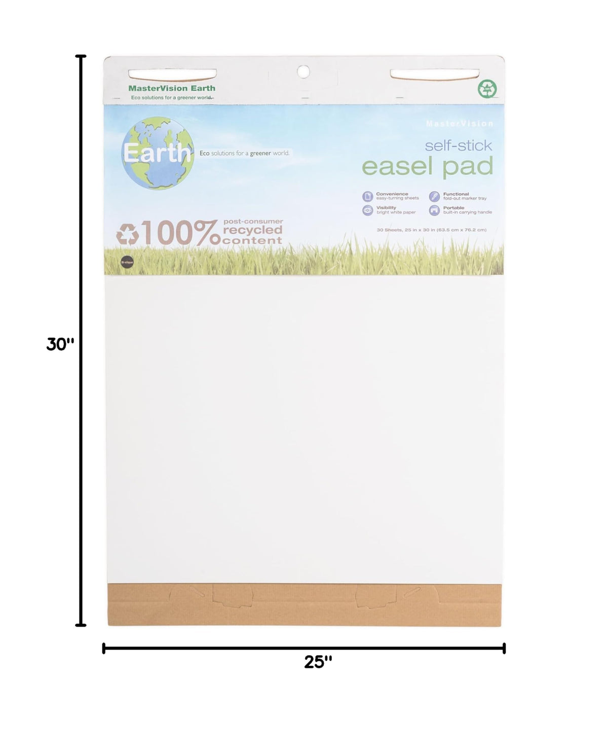 Self-Stick Easel Pad 30" x 25" 2 Pack White J7128