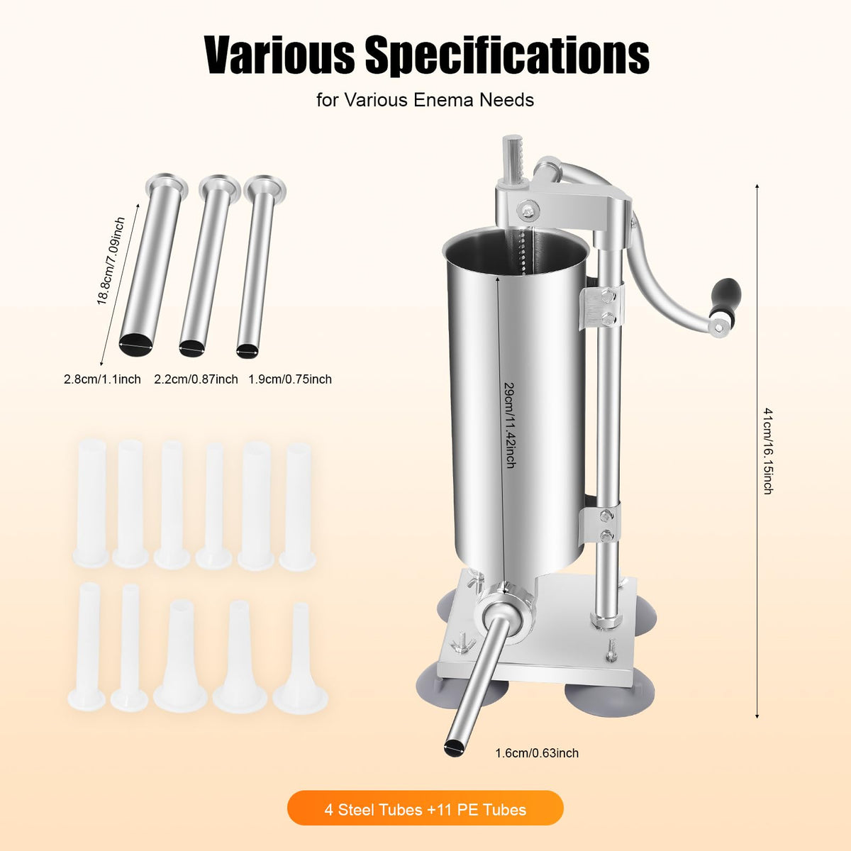 Manual Sausage Stuffer with 15 Stuffing Tubes Q49315