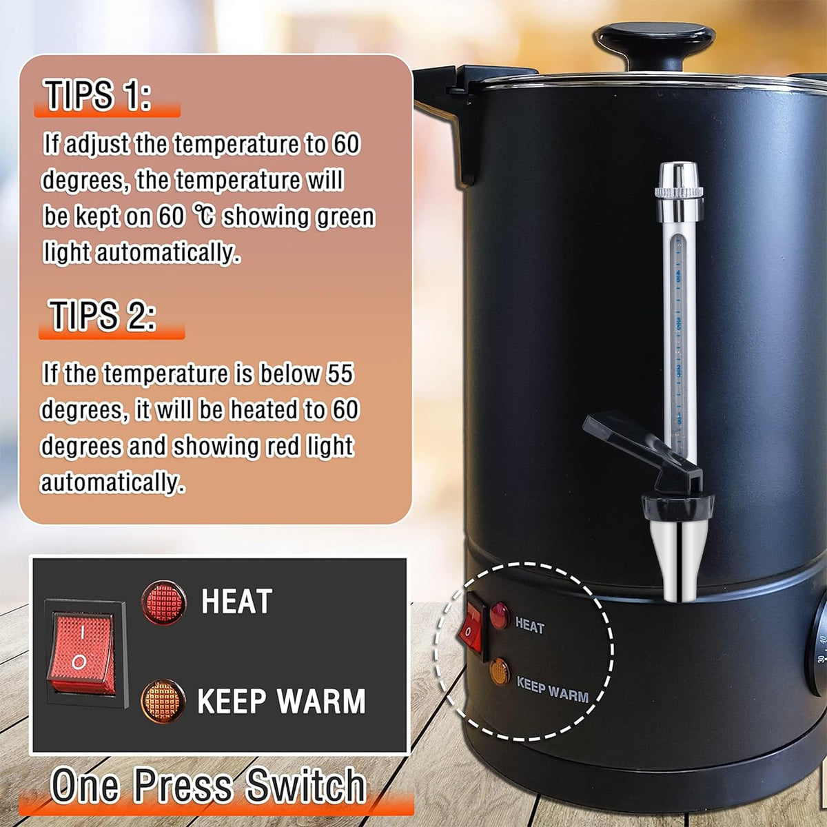 50-Cup Stainless Steel Commercial Coffee Urn B4197