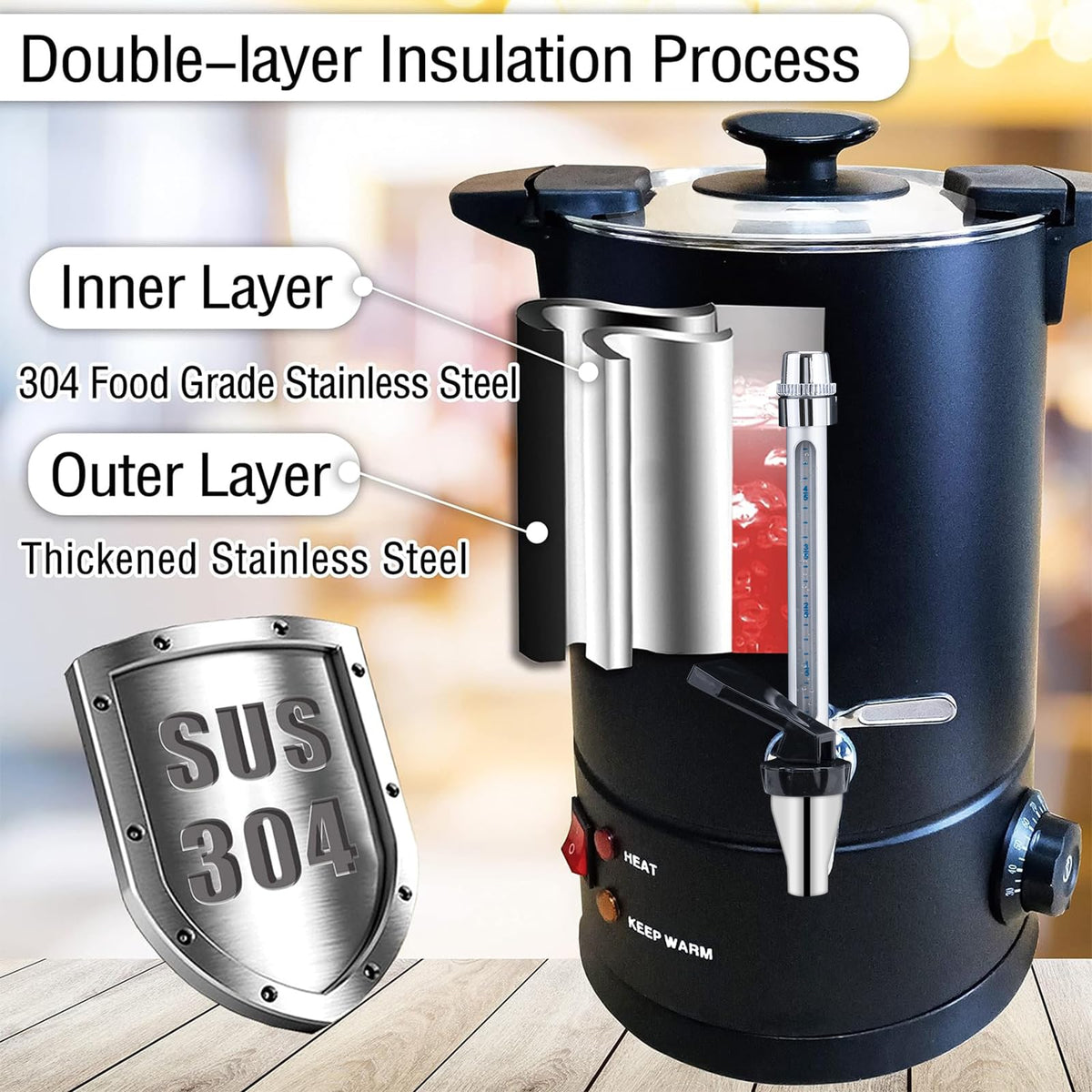 50-Cup Stainless Steel Commercial Coffee Urn B4197
