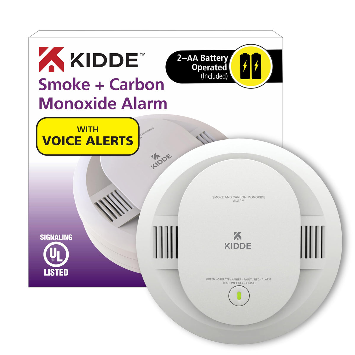 Smoke & Carbon Monoxide Detector, AA Battery Powered L1397