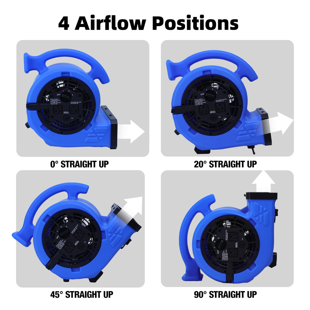 1/4 HP 1000 CFM 3 Speeds Air Mover Blower Fan U88789