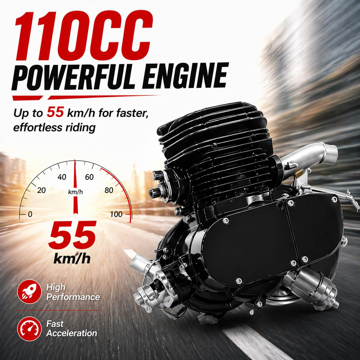 110CC 2 Stroke Bicycle Engine Kit with CDI System J17384