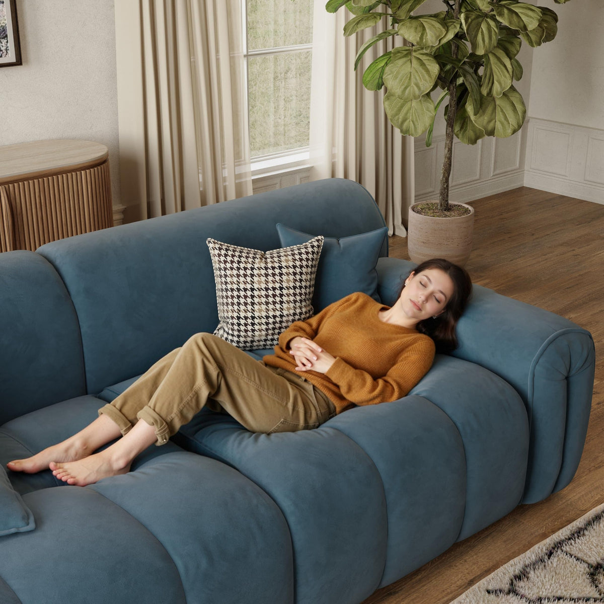 Oversized U-Shaped Sectional Sofa with Ottoman C2211