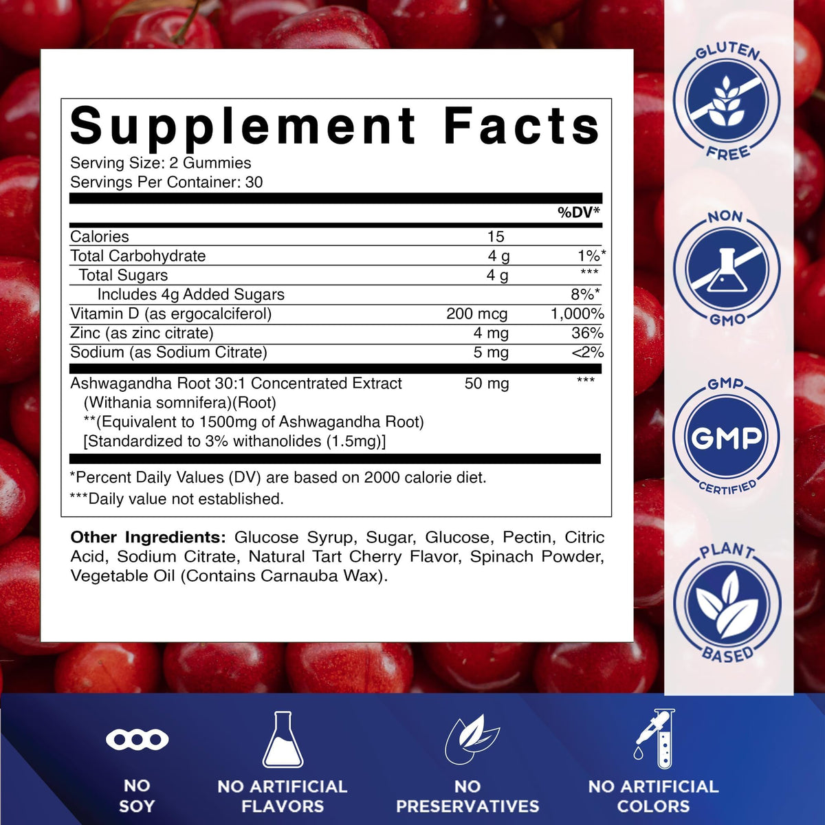 Ashwagandha Gummies 30:1 Extract Q198988