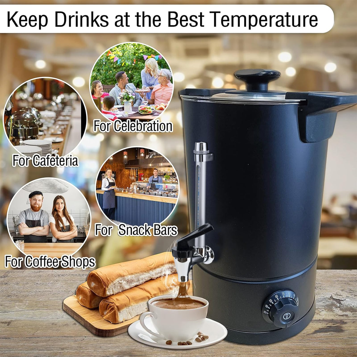 50-Cup Stainless Steel Commercial Coffee Urn B4197